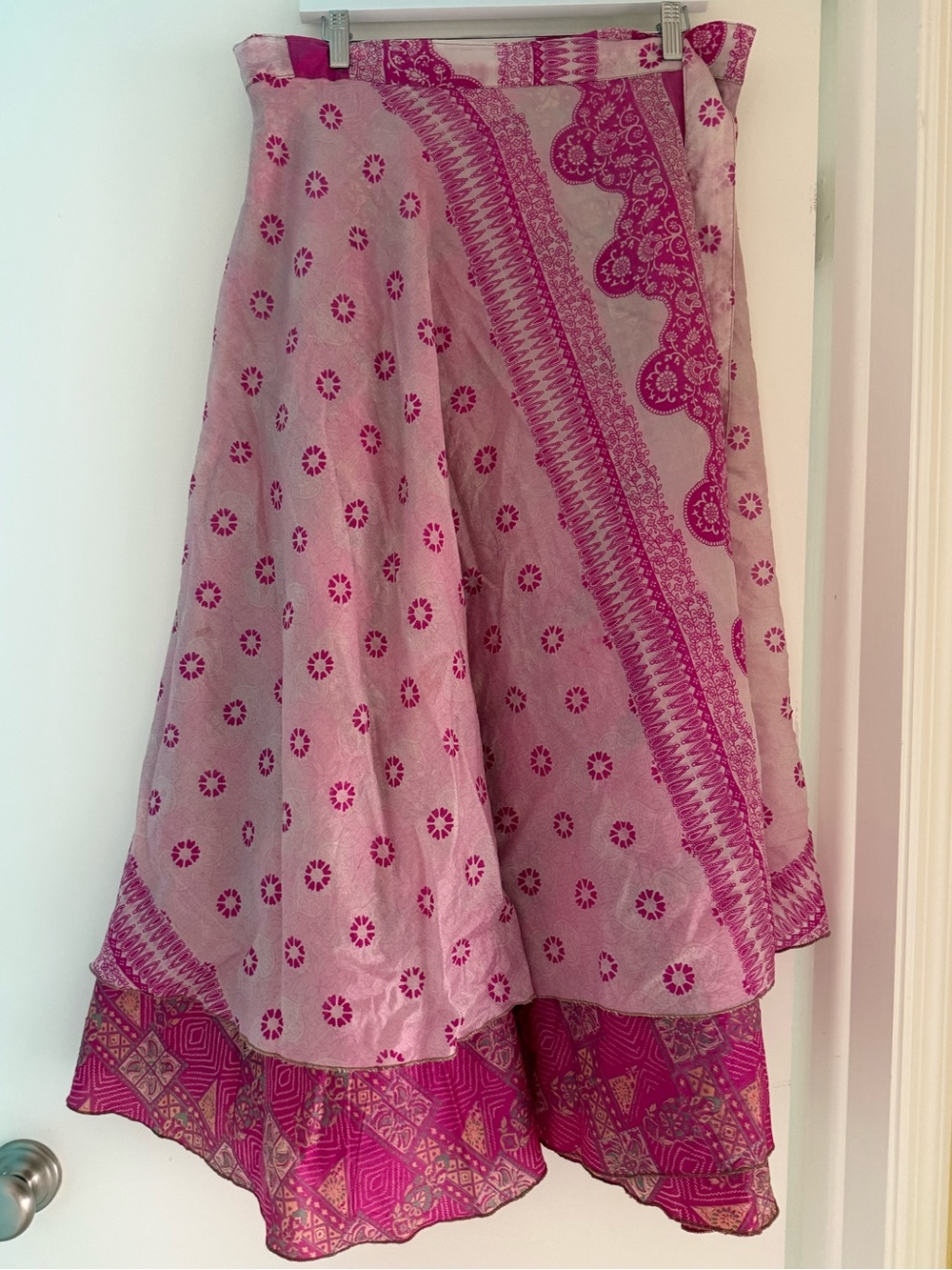 Kukeebubee Boho Silk Wrap Maxi Skirt